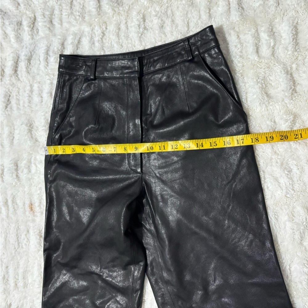ENVELOPE 1976 Women’s Black Faux Leather Straight- Leg Pants - Picture 13 of 16